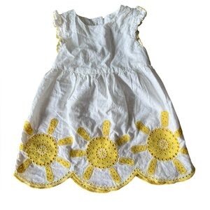 Mini Boden Sunshine Dress Girls Kids Baby 9-12 Months Yellow Sun